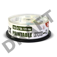 Диск DVD-R Mirex 4.7 Gb, 16x, Cake Box (25), Ink Printable (25/300)