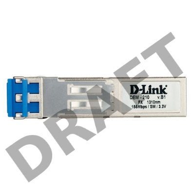 Сетевое оборудование D-Link (DEM-210/B1A) Модуль SFP с 1 портом 100Base-FX для одномодового оптического кабеля, питание 3,3В (до 15 км)