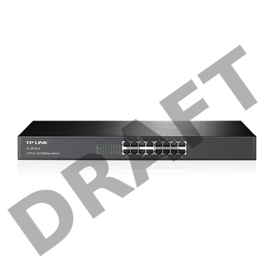 Сетевой коммутатор  TP-Link SMB TL-SF1016 Коммутатор 16-port 10/100M Desktop Switch, 16 10/100M RJ45 ports, Plastic case
