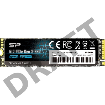 Твердотельный диск 256GB Silicon Power P34A60, M.2 2280, PCI-E 3x4 [R/W - 2200/1600 MB/s]