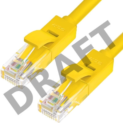 Патч-корд Greenconnect Патч-корд UTP прямой 5 m AWG24 кат.5е,  RJ45,  медь, литой (Желтый), пластик пакет (GCR-LNC02-5.0m)