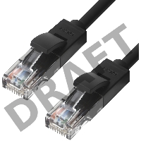 Патч-корд Greenconnect Патч-корд UTP прямой 2 m AWG24 кат.5е,  RJ45,  медь, литой (Черный), пластик пакет (GCR-LNC06-2.0m)