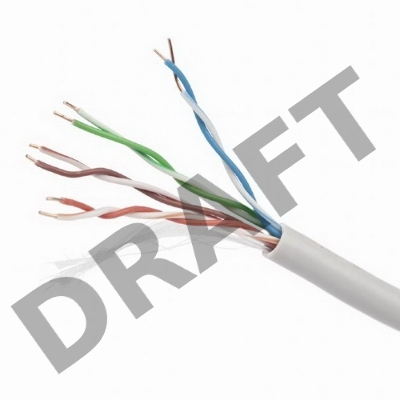 Кабель Cablexpert, UTP5e, 4 пары, 0.48 мм, медь, однож., 100 м, Fluke Test, серый