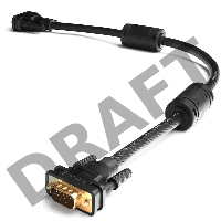 Кабель Greenconnect SVGA 15.0м чёрный, позолоченные контакты, ферритовые кольца, OD8.0mm. 15M / 15M Premium GCR-VM2VM2-15.0m, 28/28 AWG, двойной экран Greenconnect Кабель SVGA 15.0м чёрный, позолоченные контакты, ферритовые кольца, OD8.0mm. 15M / 15M Prem