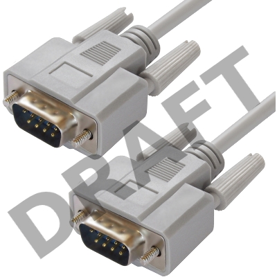 Кабель Greenconnect 15.0m 0-модемный COM, DB9/DB9  9M/9M, серый, 30 AWG, GCR-DB902-15m