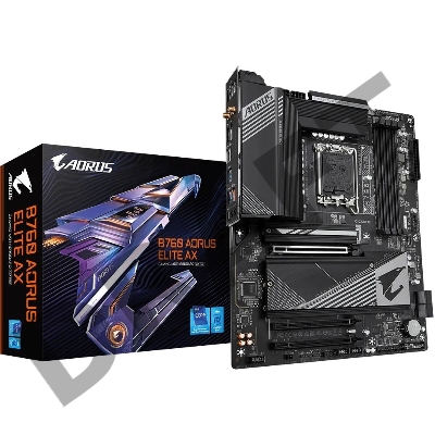 Материнская плата Gigabyte B760 AORUS ELITE AX Soc-1700 Intel B760 4xDDR5 ATX AC`97 8ch(7.1) 2.5Gg RAID+HDMI+DP