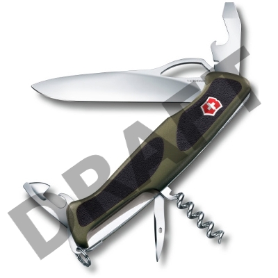Нож перочинный Victorinox RangerGrip 61 (0.9553.MC4) 130мм 11функций зеленый/черный карт.коробка