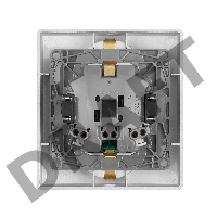 Розетка 2x2К+З, защ. шт., алюминий ETIKA 