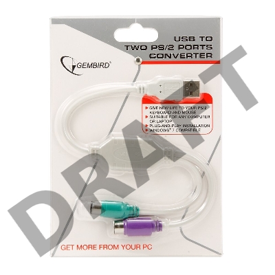 Переходник Gembird Конвертер с USB Am на 2xPS/2  UAPS12