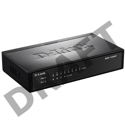 Сетевое оборудование D-Link DES-1008P/C1A Коммутатор 8 портовый 10/100, 4 порта c поддержкой PoE 802.3af