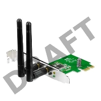 Сетевой адаптер ASUS PCE-N15  WiFi Adapter PCI-E (PCI-Ex1, WLAN 300Mbps, 802.11bgn) 2x ext Antenna