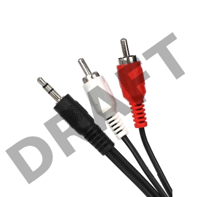 Кабель VCOM VAV7183-3M Кабель соединительный 3.5 Jack (M) - 2xRCA (M), стерео, аудио,  3.0м 