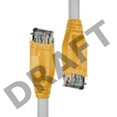 Патч-корд прямой 1.0m UTP кат.5e, серый, желтые коннекторы, 24 AWG, литой, ethernet high speed 1 Гбит/с, RJ45, T568B