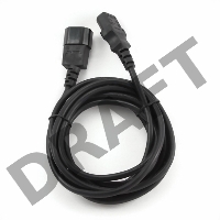 Кабель питания сист.блок-монитор Cablexpert PC-189-VDE-5M, 5м, C13-C14, VDE, 10А, Сечение провода: 0,75 мм2, черный, с заземлением