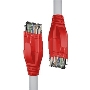 Патч-корд прямой 1.0m UTP кат.5e, серый, красные коннекторы, 24 AWG, литой, ethernet high speed 1 Гбит/с, RJ45, T568B