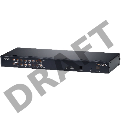 Переключатель KVM,  1 local user PS2+VGA+1 IP user =) 16 cpu (PS2/USB/Sun+VGA)/RS232, без шнуров Cat 5 High-Density KVM over the NET.