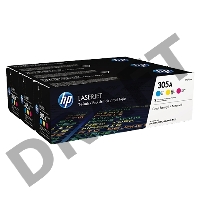 Тонер-картридж набор HP CF370AM № 305A голубой/пурпурный/желтый CLJ M451 (CE411A+CE412A+CE413A)