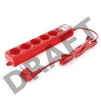 Фильтр-удл. Power Cube PC 3м 5р, красн. 10А/2,2кВт