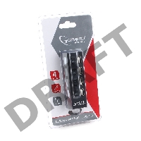 Концентратор USB 2.0 Gembird UHB-243-AD с подсветкой и выключателем, 4 порта, блистер