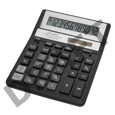 Калькулятор бухгалтерский Citizen SDC-888XBK черный 12-разр.