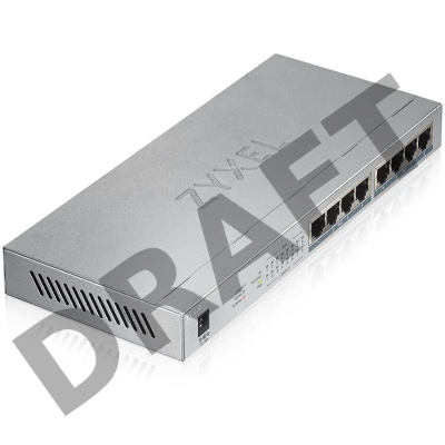 Коммутатор Zyxel GS1008HP Switch PoE +, 8xGE PoE +, tabletop, metal, silent, budget PoE 60 W