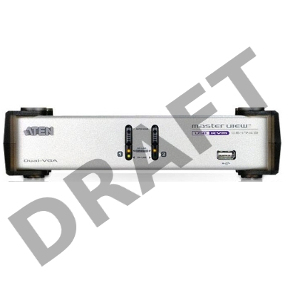 Переключатель консоли электронный, 2 порта USB, USB управление 2 PORT DUAL-VIEW KVM SWITCH W/