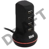Универсальная сетевая  зарядка STM U4 , 4*USB черная STM USB hub U4  4 USB  5B/6A black