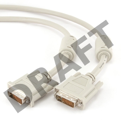 Кабель Кабель DVI-D dual link Gembird, 3.0м, 25M/25M, экран, феррит.кольца, пакет CC-DVI2-10)