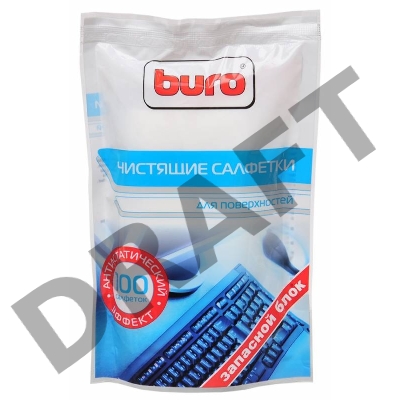 Салфетки Buro BU-Zsurface, 100 шт для поверхностей мягкая упаковка 100шт влажных