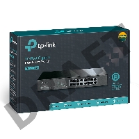Сетевой коммутатор  TP-Link SMB TL-SG1016DE 16-Port Gigabit Easy Smart Switch, 16 10/100/100Mbps RJ45 ports, MTU/Port/Tag-based VLAN, QoS, IGMP Snooping