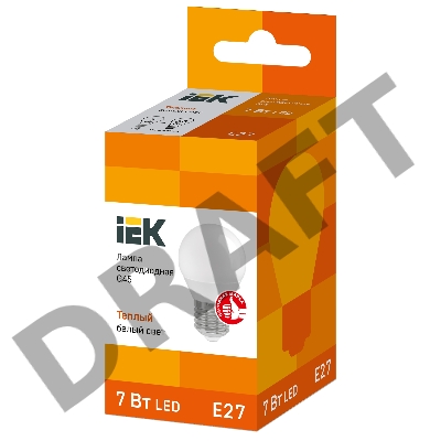 Лампа Iek LLE-G45-7-230-30-E27 светодиодная ECO G45 шар 7Вт 230В 3000К E27 IEK
