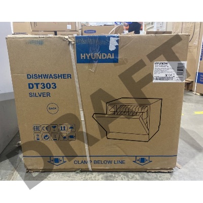 (Поврежденная упаковка, вмятина сверху) Посудомоечная машина Hyundai DT303 серебристый (компактная)