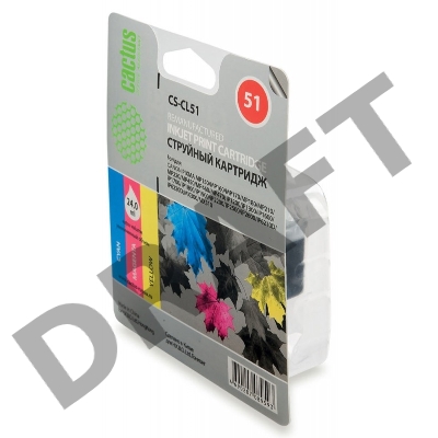 Картридж струйный Cactus CS-CL51 многоцветный для Canon MP150 MP160 MP170 MP180 (18ml)