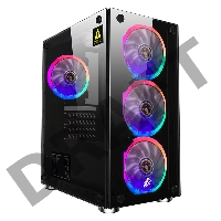 Корпус 1STPLAYER FIREBASE X2 / mATX, tempered glass side panels / 4x 120mm LED fans inc. / X2-4R1