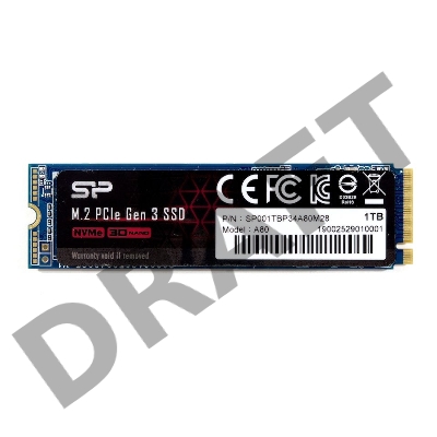 Твердотельный диск 1TB Silicon Power A80, M.2 2280, PCI-E 3x4, [R/W - 3200/3000 MB/s]