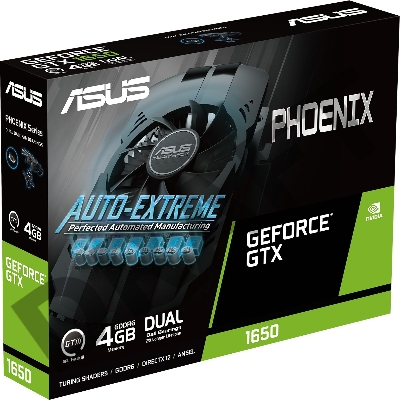 Видеокарта Asus PCI-E PH-GTX1650-4GD6-P-V2 NVIDIA GeForce GTX 1650 4096Mb 128 GDDR6 1590/8002 DVIx1 HDMIx1 DPx1 HDCP Ret