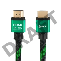 Greenconnect Кабель 1.0m HDMI версия 2.0, HDR 4:2:2, Ultra HD, 4K 60 fps 60Hz/5K*30Hz, 3D, AUDIO, 18.0 Гбит/с, 28/28 AWG, OD7.3mm, тройной экран, BICOLOR нейлон, AL корпус зеленый, GCR-51485 Greenconnect Кабель 1.0m HDMI версия 2.0, HDR 4:2:2, Ultra HD, 4
