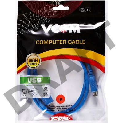 Кабель удлинительный VCOM VUS7065-1M USB3.0 Am-Af 1m