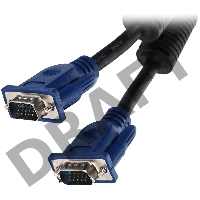 Кабель VGA 1.8м Aopen/Qust (ACG341AD-1.8M) Кабель монитор-SVGA card 15M-15M 1,8m 2 фильтра 6938510840929