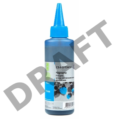 Чернила Cactus CS-I-EPT2612 голубой (100мл) Epson ExpIession Home XP-600/605/700/800