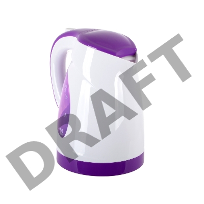 Чайник электрический BBK EK1700P 2200Вт, 1,7литра, пластик, дисковый нагр. элемент, LED подсветка, белый/фиолетовый