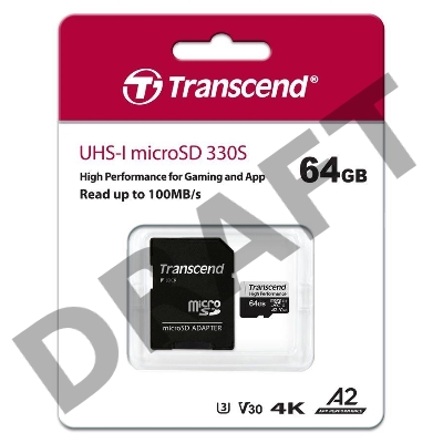 Флеш-накопитель Transcend Карта памяти Transcend 64GB UHS-I U3 A2 microSD microSD w/ adapter
