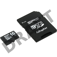 Флеш карта microSDHC 16Gb Class10 Silicon Power SP016GBSTH010V10-SP + adapter