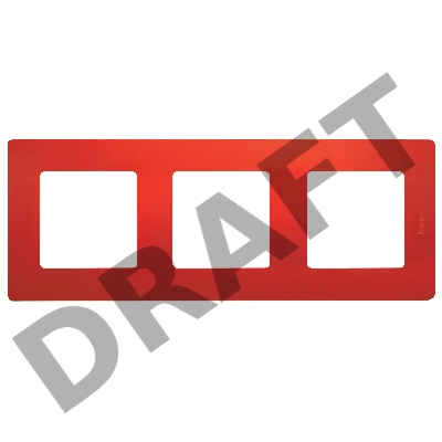 Рамка ETIKA 3 поста цвет красный