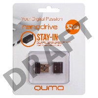 Флэш Диск USB 2.0 QUMO 32GB NANO QM32GUD-NANO-B Black