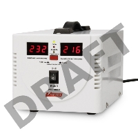 Стабилизатор напряжения Powerman AVS-D Voltage Regulator 1000VA, Digital Indication, 2x Schuko Outlets, 1m Power Cord, 230V, 1 year warranty, White