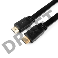 Кабель HDMI Gembird/Cablexpert , 1м, v1.4, 19M/19M, плоский кабель, черный, позол.разъемы, экран (CC-HDMI4F-1M)