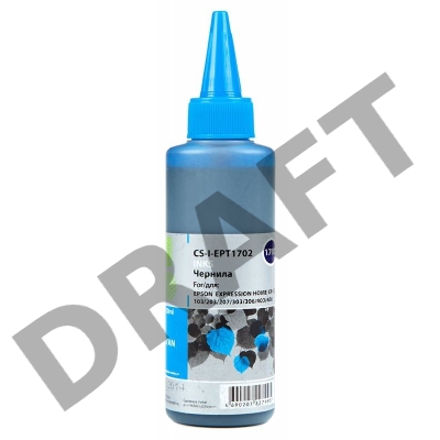 Чернила Cactus CS-I-EPT1702 голубой (100мл) Epson ExpIession Home XP-33/103/203/207/303