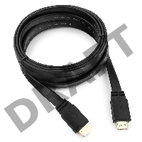 Кабель HDMI Gembird/Cablexpert, 3м, v1.4, 19M/19M, плоский кабель, черный, позол.разъемы, экран(CC-HDMI4F-10)