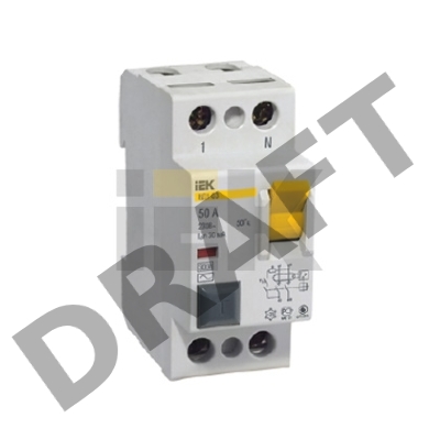 Выключатель дифференциальный  УЗО Iek MDV10-2-063-300 ВД1-63 2Р 63А 300мА ИЭК